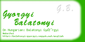 gyorgyi balatonyi business card